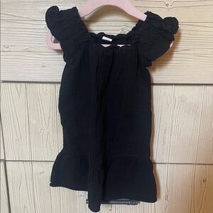 Black Ruffled Sleeveless Toddler Girls Dress